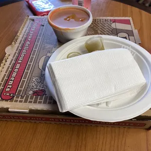 It comes in a pizza box