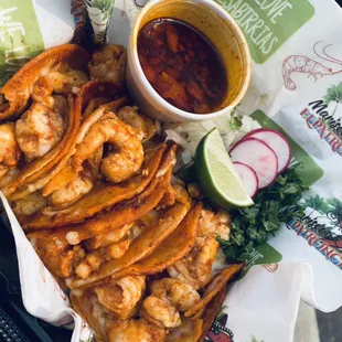 4 shrimp Quesa tacos for $13.99