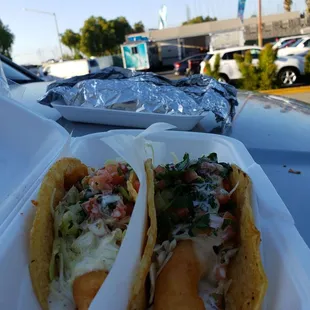 Breaded shrimp tacos