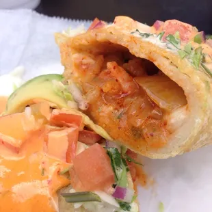 Yumminess. Shrimp empanada
