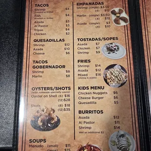 menu