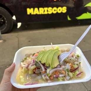 Ceviche de camarón.