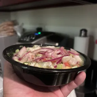 My hands aren't the biggest and even then the container looks so small I'm not kidding when I tell you they ripped us off.