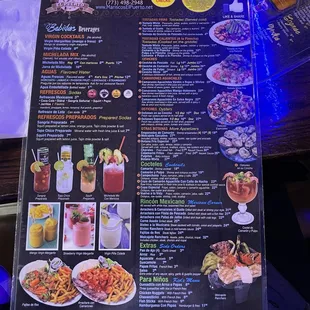 a menu for a mexican restaurant