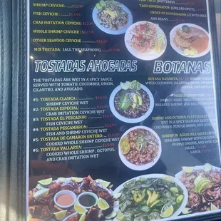 Menu as of January 2025