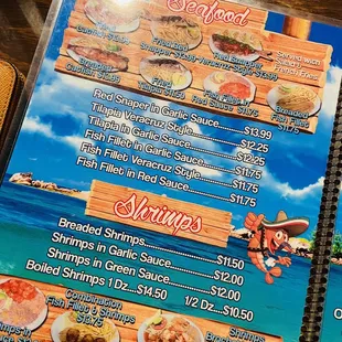 the menu