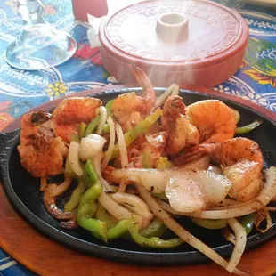Shrimp fajitas