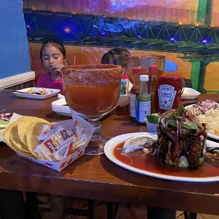 a table full of mexican food
