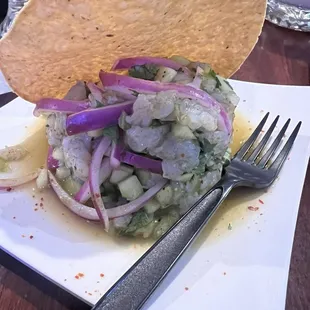 Aguachiles. Presentation is good but it's flavorless!!