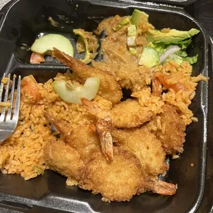 fried shrimp and rice