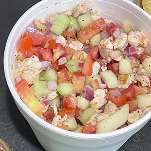 Ceviche de camarones.