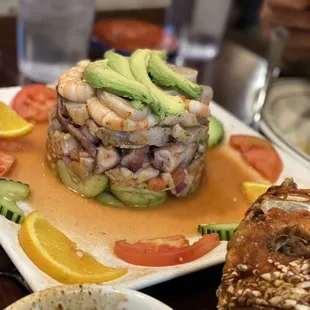 a plate of food on a table