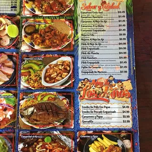 a menu for a mexican restaurant