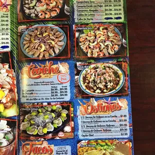 a menu for a mexican restaurant