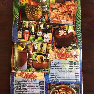 a menu for a mexican restaurant