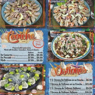 Menu: Botanas, Ceviche, Ostiones and Tacos  4/4