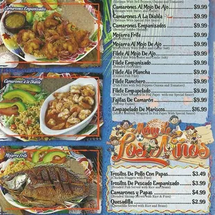 MENU: Platillos and Kids Menu 3/4