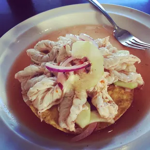 Tostada de camarones ahogados!!!