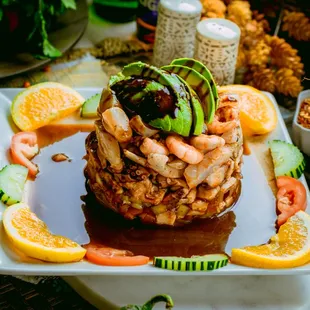 a plate of food on a table