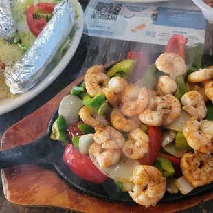 Shrimp fajitas