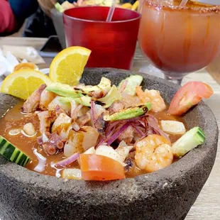 a bowl of mexican food