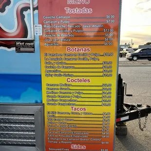 Food truck menu!