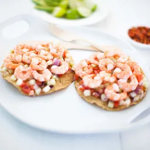 Shrimp Tostada with Crab / Tostada de Camarón y Cangrejo
