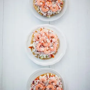 Tostada de camarón con pulpo