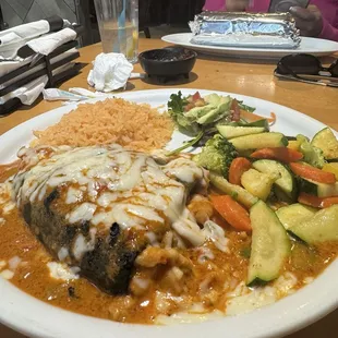 Chile relleno with shrimp!! Fabulous!!