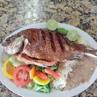 Pescado frito $17.75 fried fish