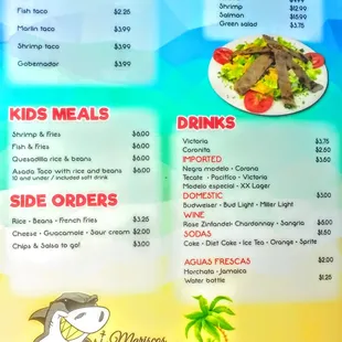 a menu for a mexican restaurant