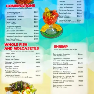 a menu for a mexican restaurant