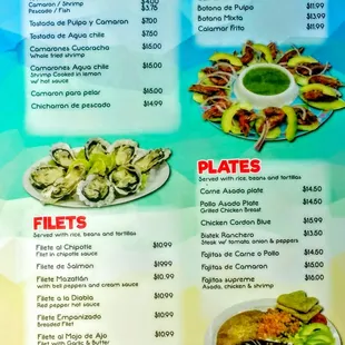 a menu for a mexican restaurant