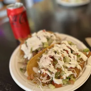 Combo #1 two fish tacos and a drink