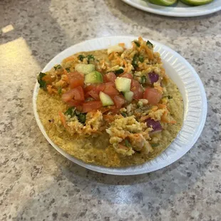 Complimentary Ceviche tostada.