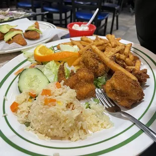 Crispy shrimp platter