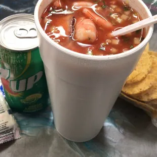 Cocktel de Camarón y Pulpo.