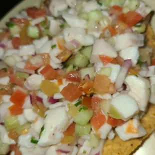 Tostada de ceviche de Pescado