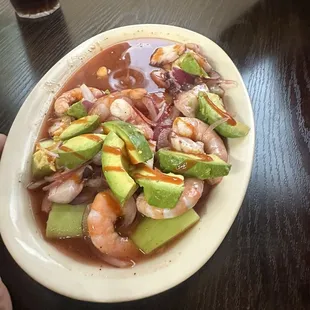 Botana de camarón con pulpo