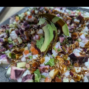 Ceviche de pulpo y camaron