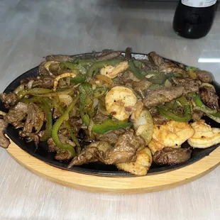 Steak and Shrimp Fajitas