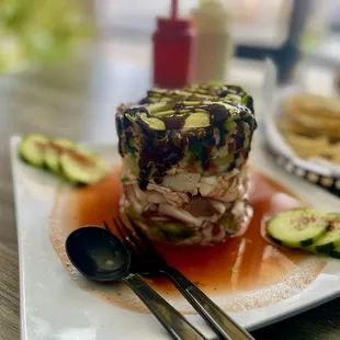 a plate of food on a table