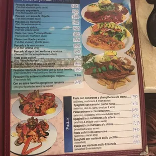 a menu for a restaurant