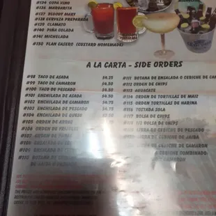menu