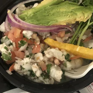 a bowl of rice and vegetables