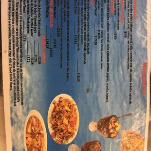 a menu for a mexican restaurant
