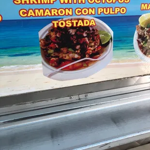 Shrimp with octopus tostadas