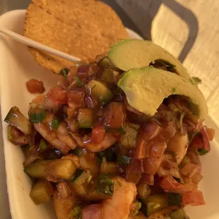 Shrimp tostada