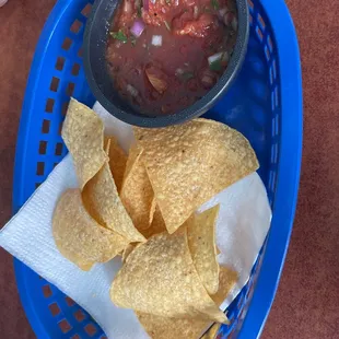 Chips and Salsa, really good and half gone