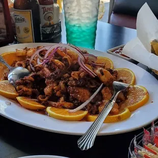 a plate of food on a table
